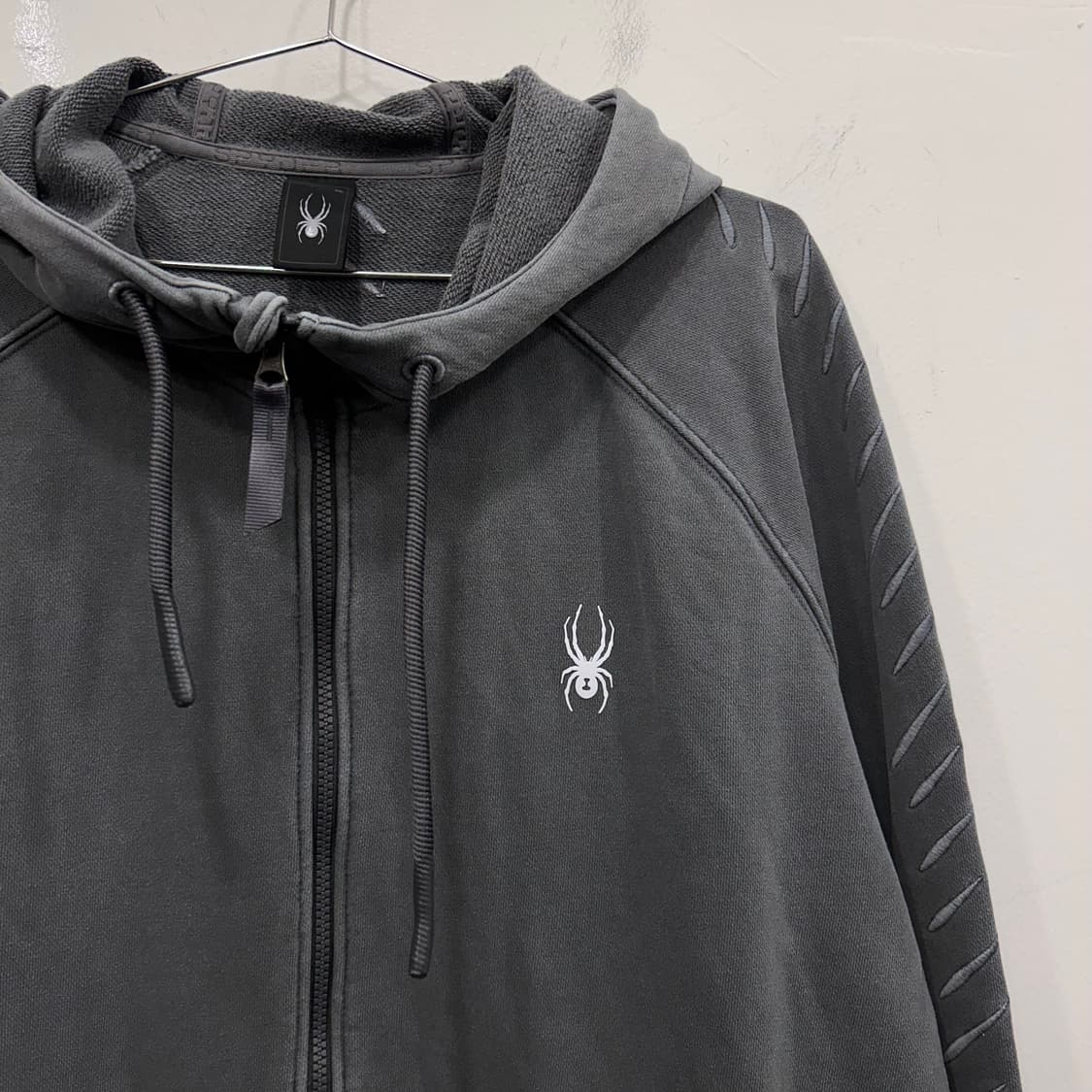 스파이더 가먼트 래글런 피그먼트 후드집업 상품이미지1