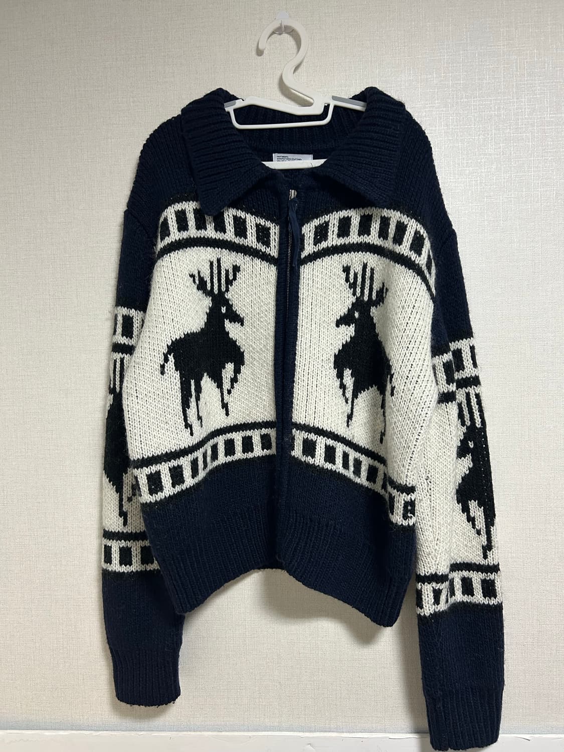 파르티멘토 우먼 코위찬 니트 집업 가디건 네이비  상품이미지7