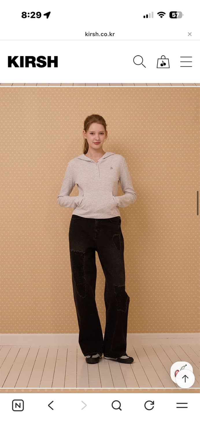 키르시 빈티지 그래픽 슬림핏 와플 후디 상품이미지4