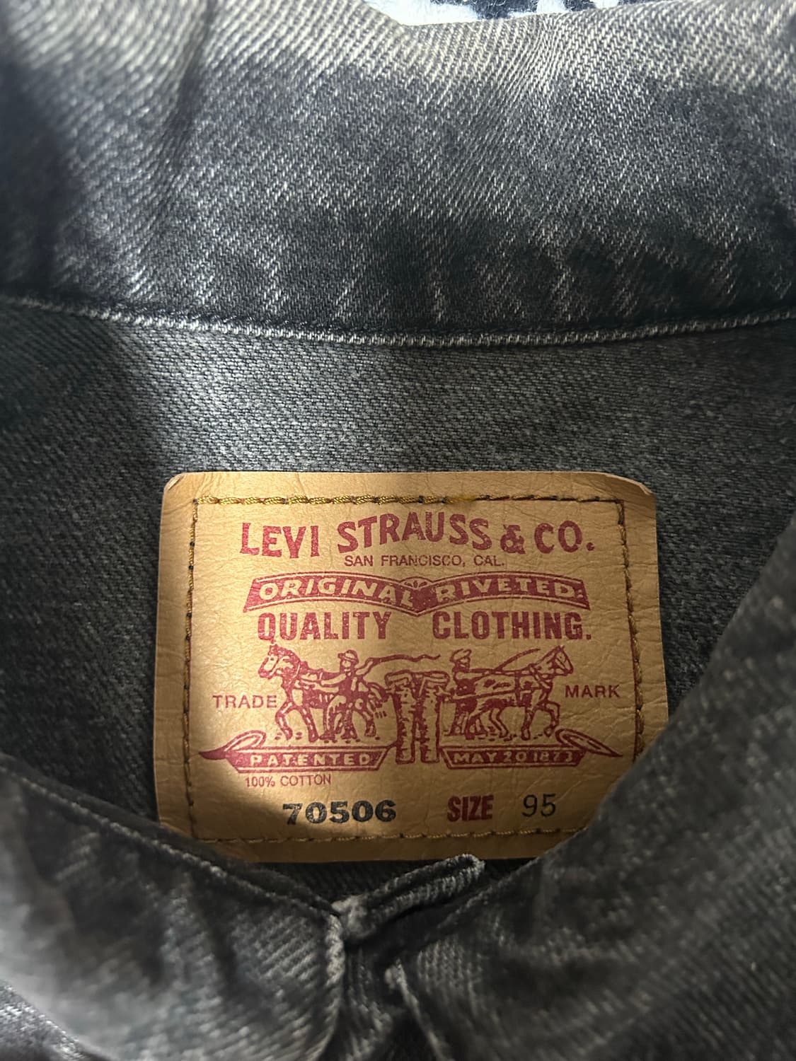 90s 리바이스 70506 블랙 데님 트러커 자켓 상품이미지2