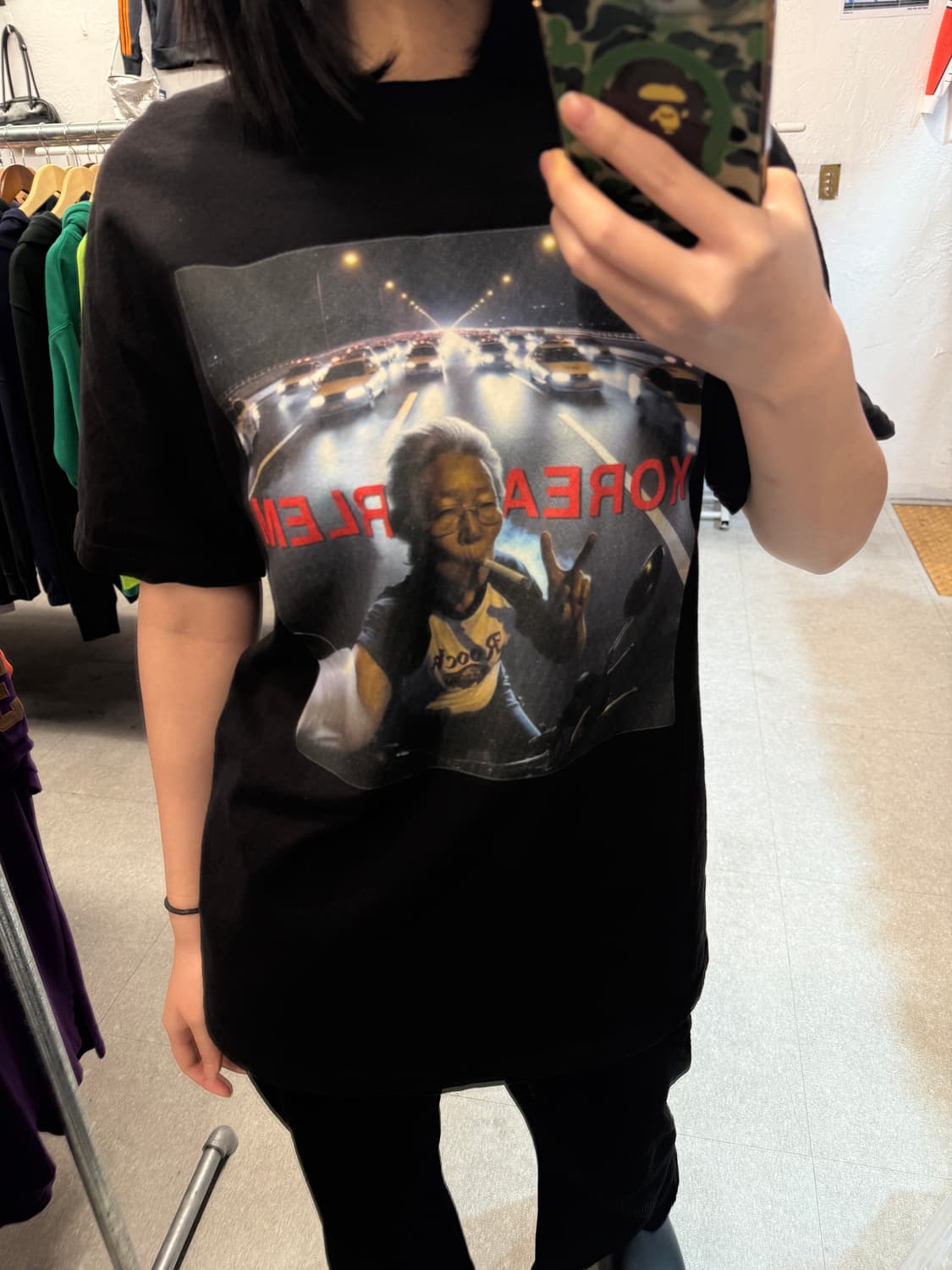 빈티지 코리안 프린팅 블랙 티셔츠 L 추천 상품이미지1