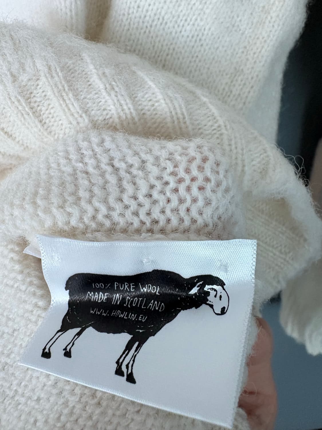 하울린 쉐기독 니트 화이트 상품이미지4