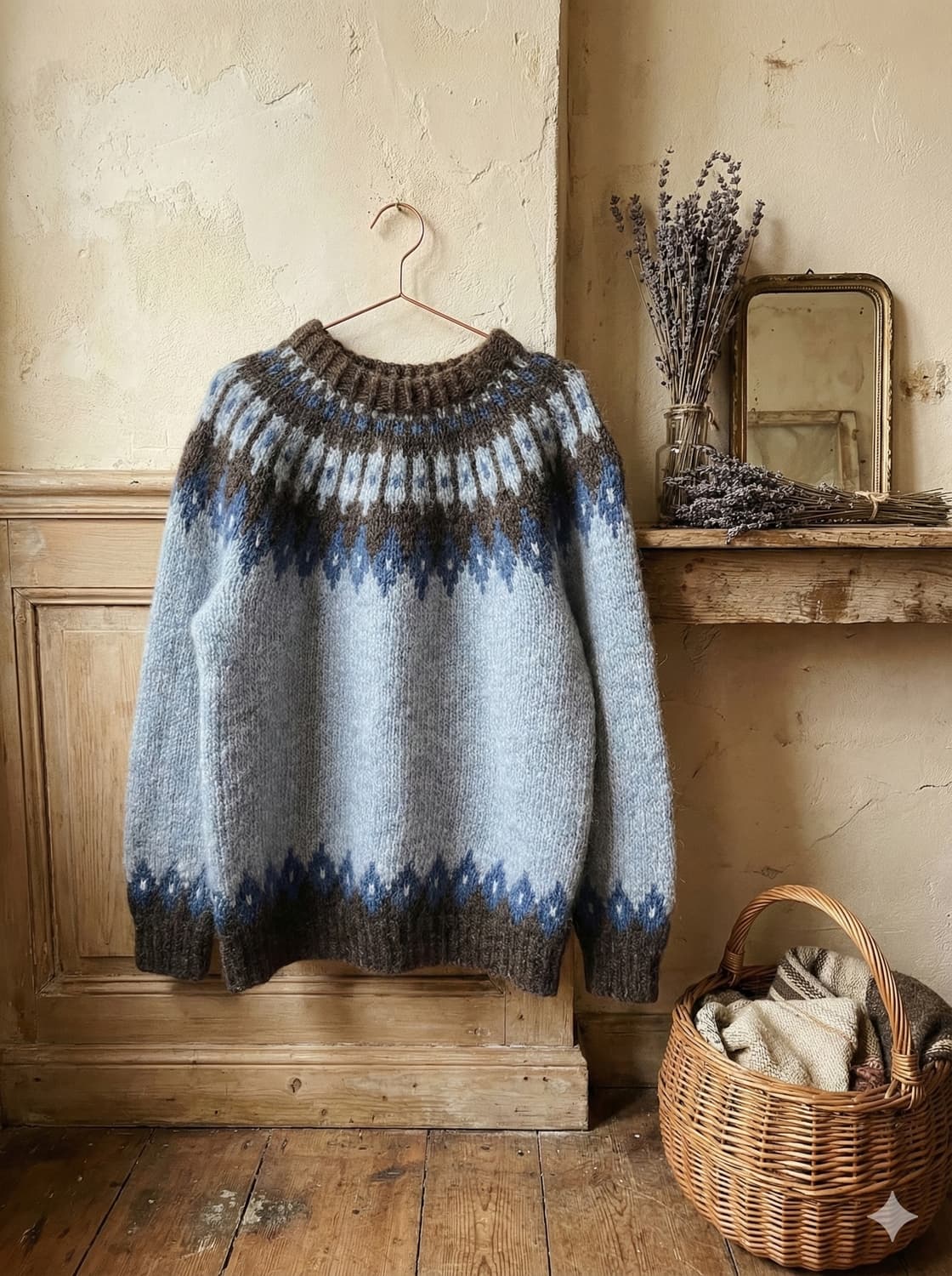 스카이블루 울 노르딕스웨터 상품이미지1