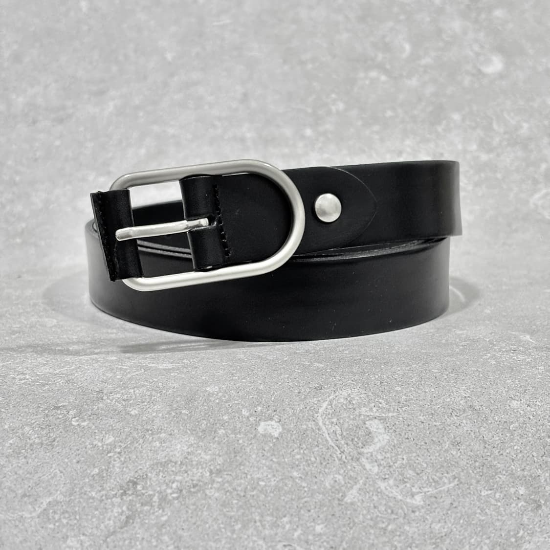 Oribell 로렌 캐주얼 버클 이탈리아 소가죽 웨스턴 벨트 블랙 상품이미지3