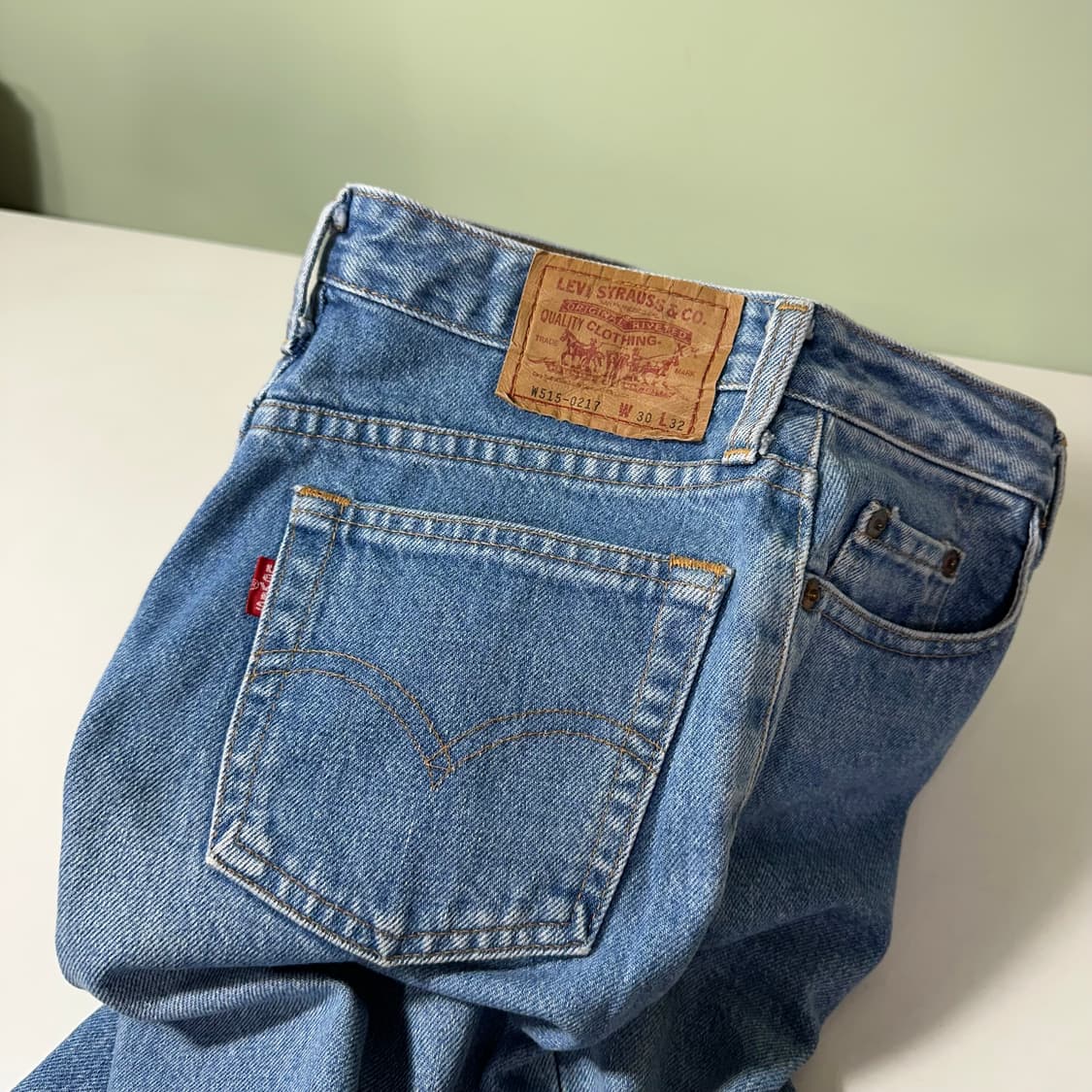우먼M 리바이스515 보이핏 연청워시드 데님팬츠 청바지 상품이미지1