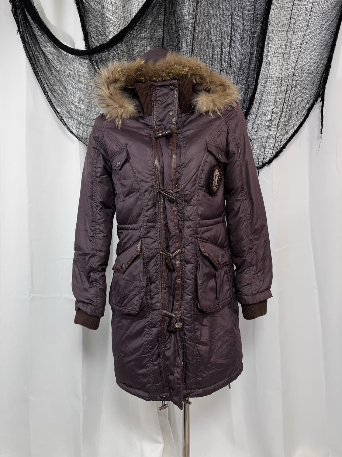 purple fur padding jacket 상품이미지1