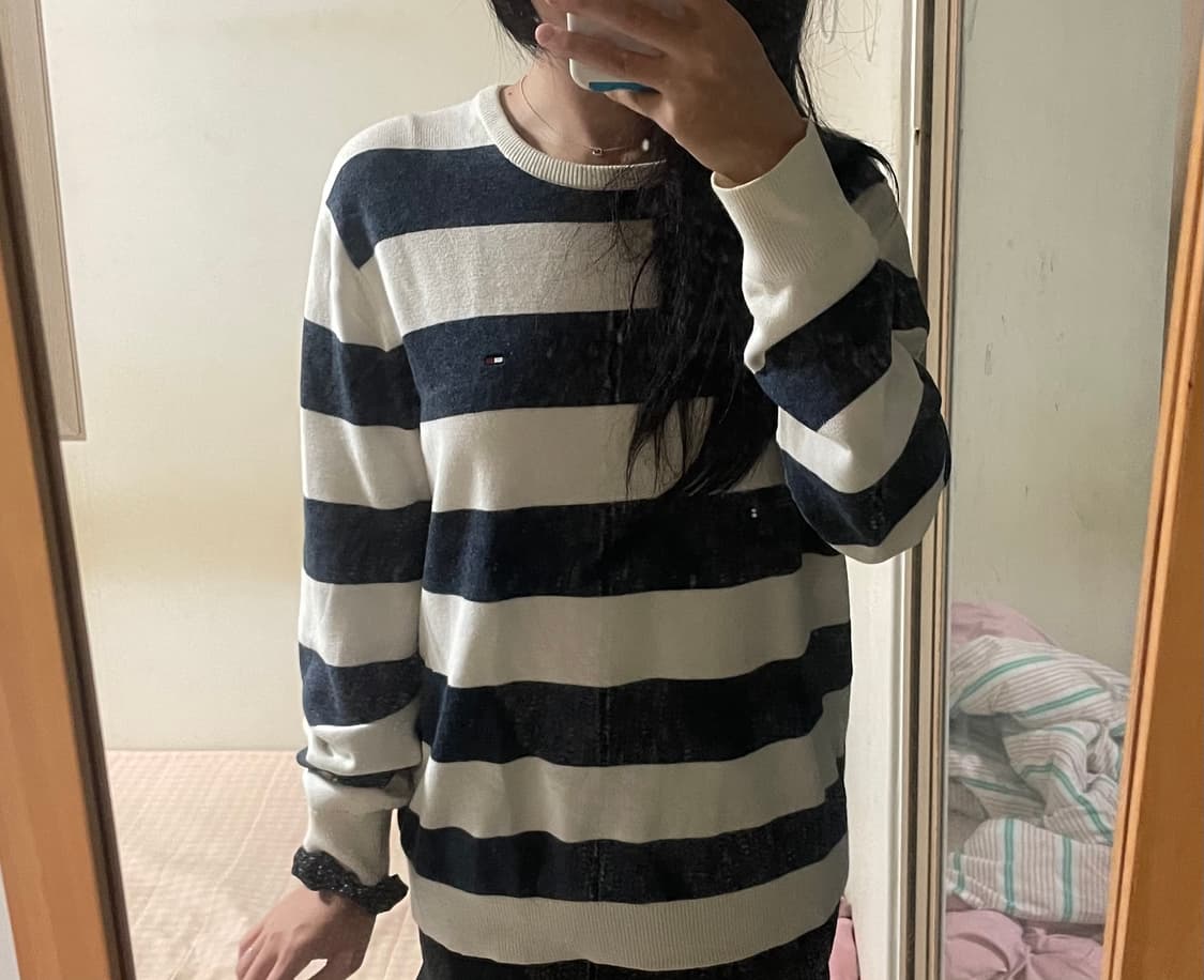 타미힐피거 스트라이프 피마 코튼 니트 상품이미지2