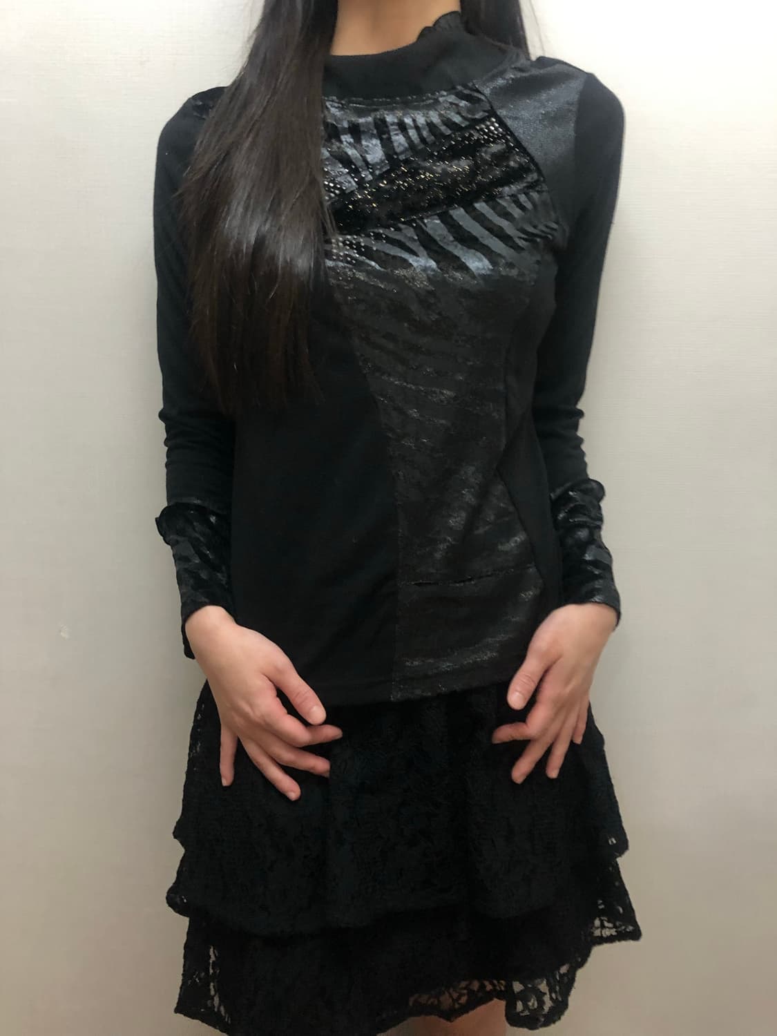 빈티지 블랙 오리엔탈 탑 상품이미지1