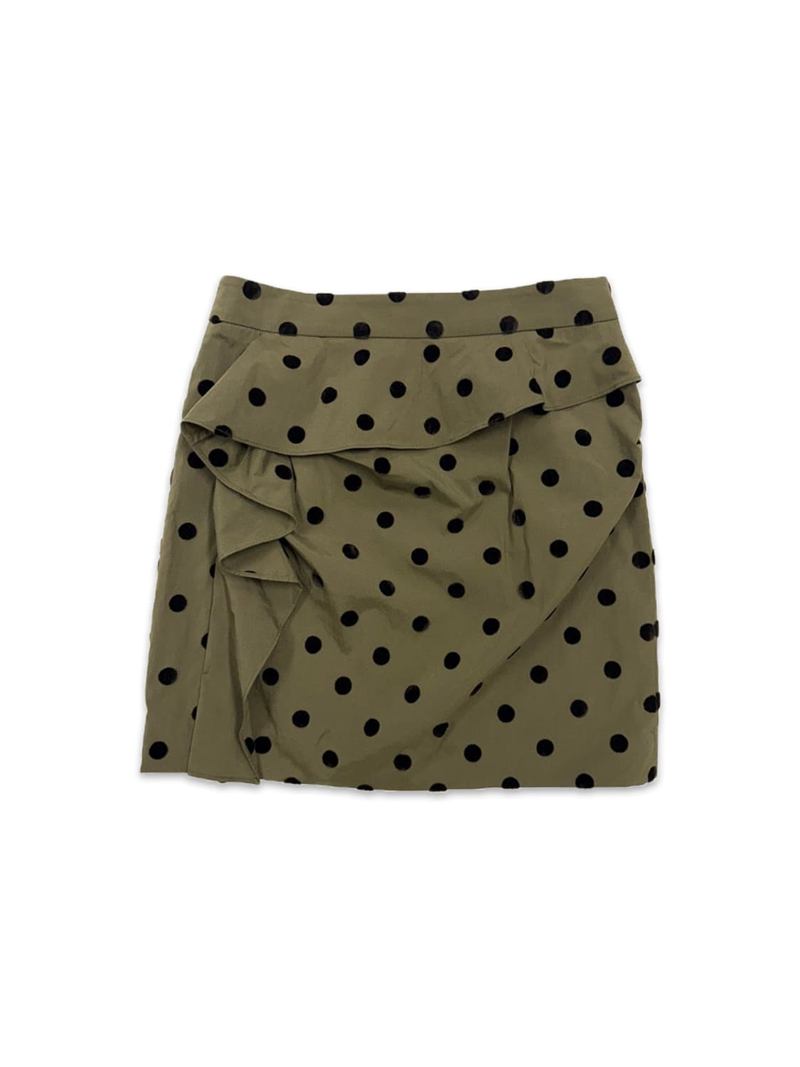 빈티지 Jill Stuart 카키 도트 프릴 미니 스커트 상품이미지1