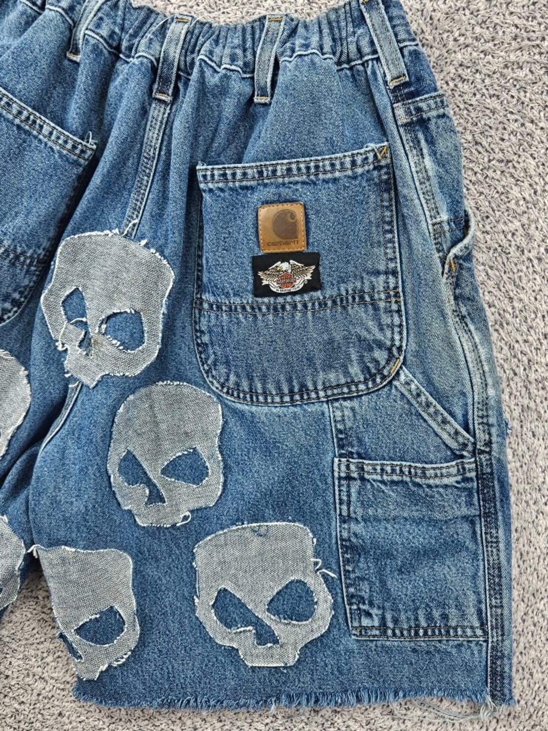 칼하트X할리데이비슨 커스텀 데님 쇼츠 반바지 (42"추정) / 11646 상품이미지10