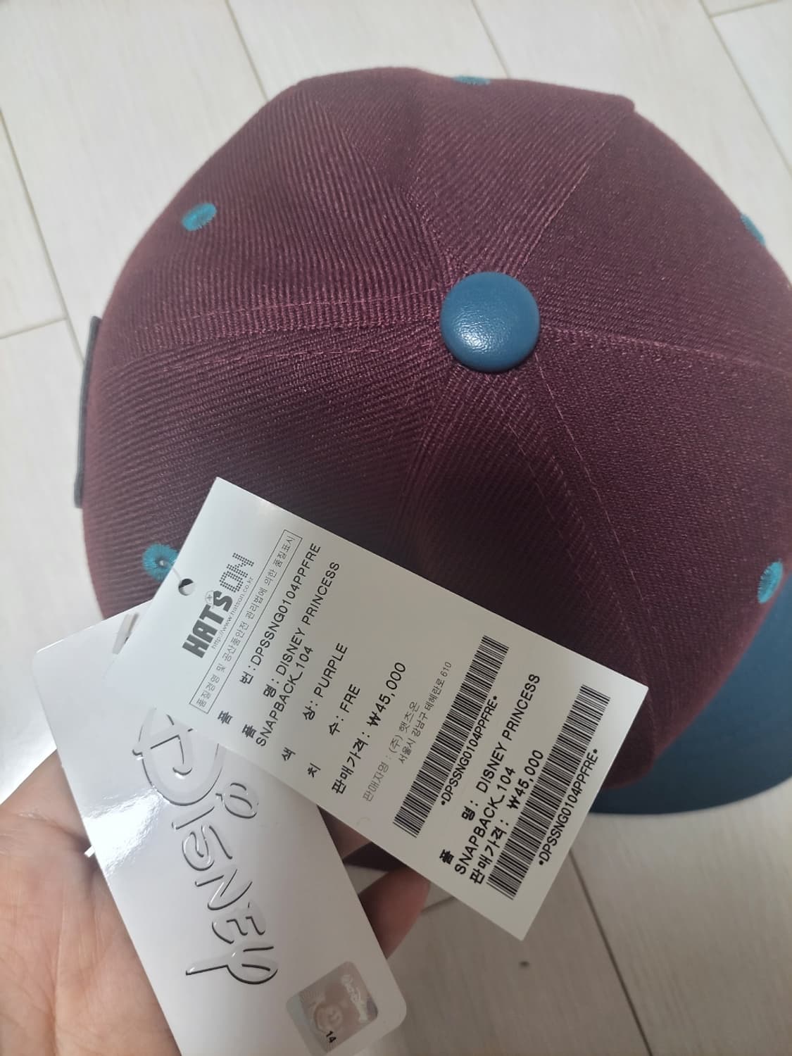 급처새상품!햇츠온X디즈니콜라보 인어공주마녀모자스냅뱁 리즈리사st나이키st 상품이미지3