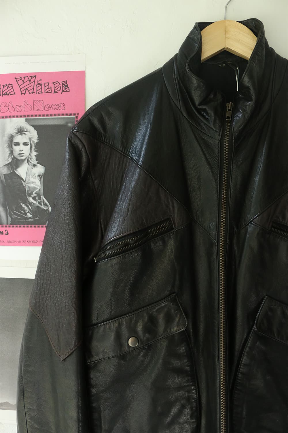 빈티지 블랙 레더 봄버 자켓 상품이미지5