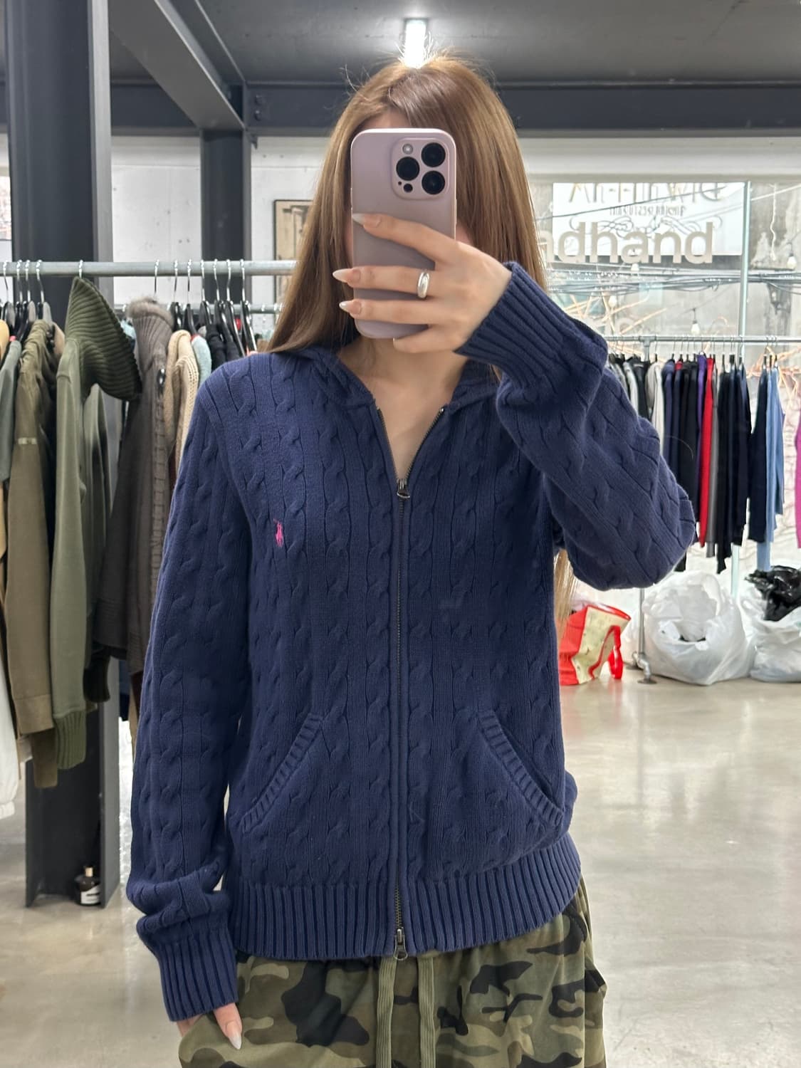 폴로랄프로렌 꽈배기 투웨이 니트후드집업 상품이미지1