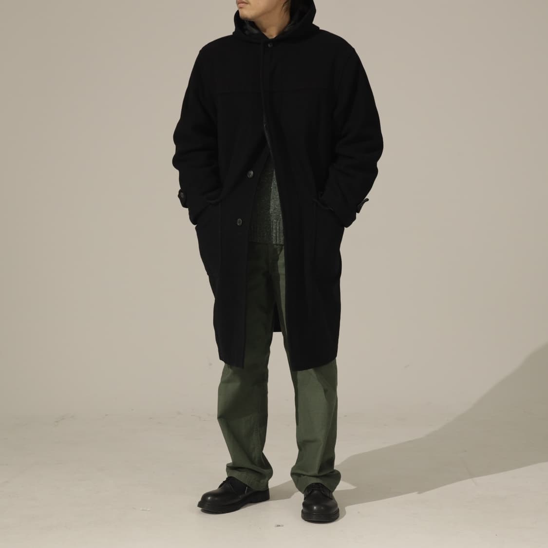 이태리 캐시미어 빈티지 울 후드 코트 상품이미지7