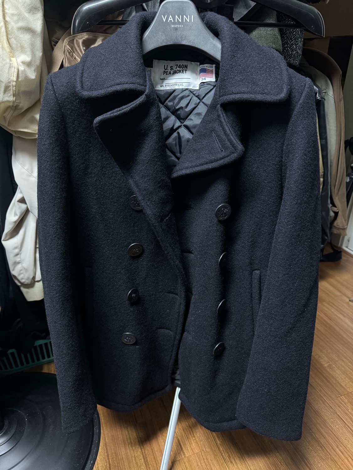 쇼트 헤비 울 피코트 블랙 (34-100사이즈)  상품이미지1