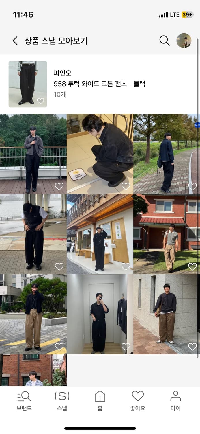 피인오 958 투턱 와이드 코튼 팬츠 블랙 m사이즈 새제품 택포함 상품이미지5