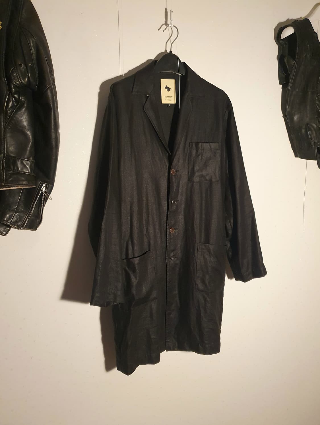 Klasica linen black 4button coat 상품이미지2