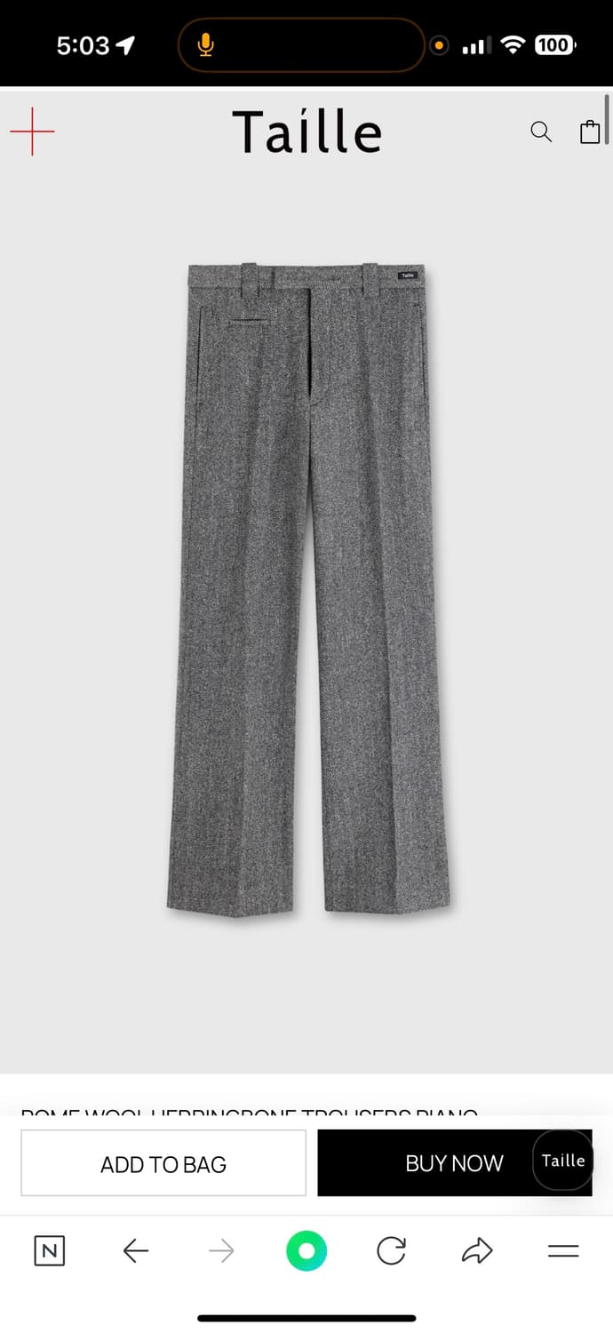 타일레 울 헤링본 플레어 팬츠 s 상품이미지1