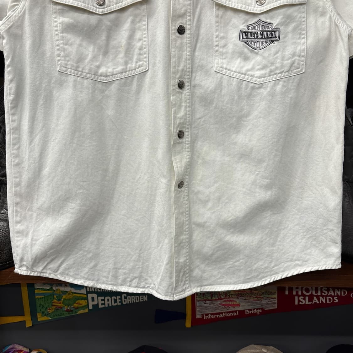 00s 할리데이비슨 메탈릭 바앤쉴드 스냅버튼 워크셔츠 N1291 상품이미지4