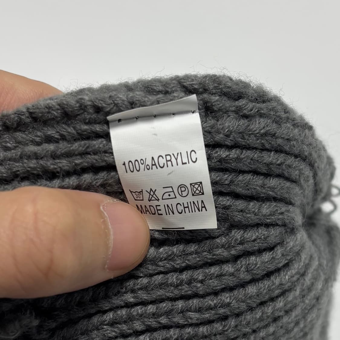 차콜 그레이 헤비 골조직 니트 비니 상품이미지3