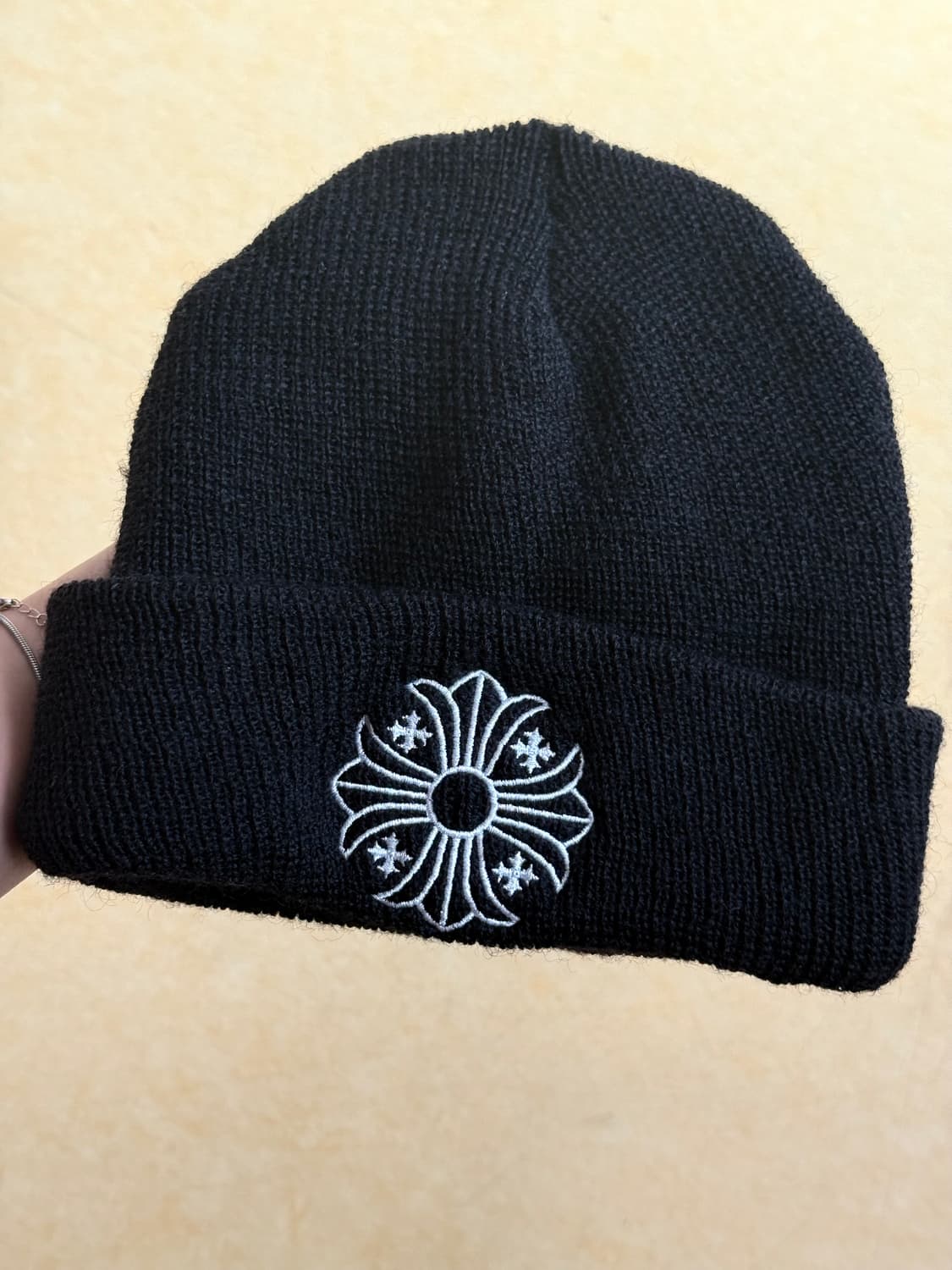 크롬하츠 울 비니 블랙 화이트 상품이미지1