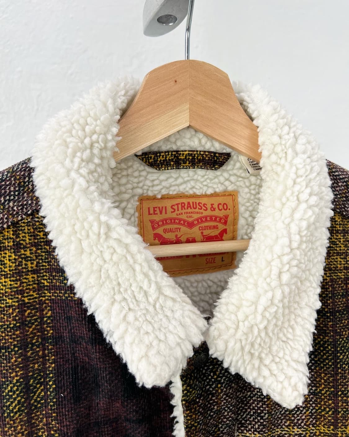 리바이스 옐로우 체크 플리스 트러커자켓 상품이미지7