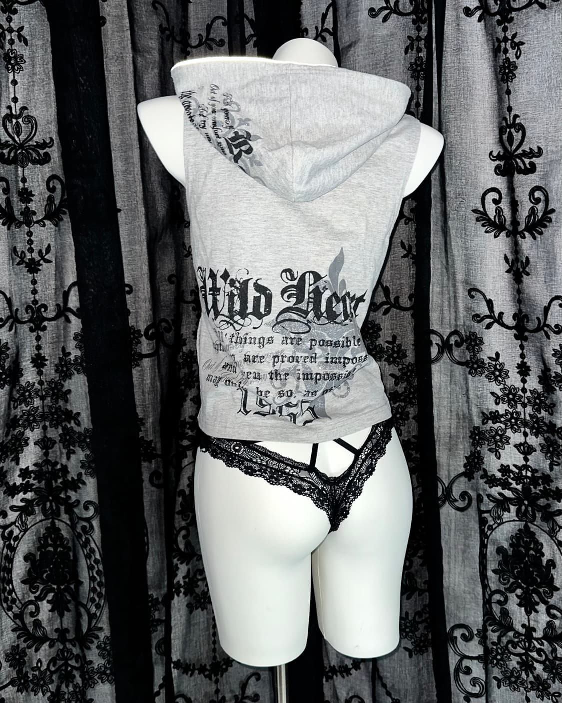 punk lettering hooded zip-up 상품이미지5