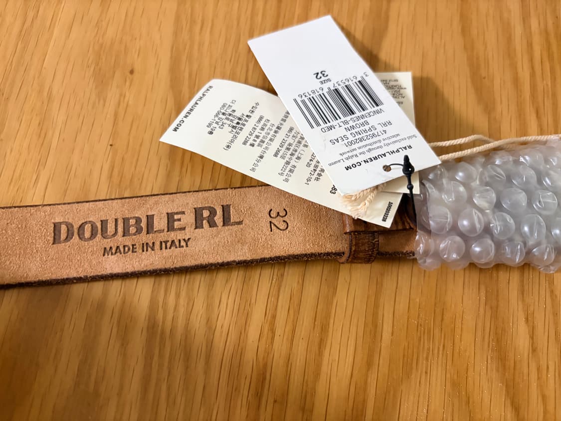RRL 더블알엘 빈센스 레더 벨트 브라운 32 상품이미지2