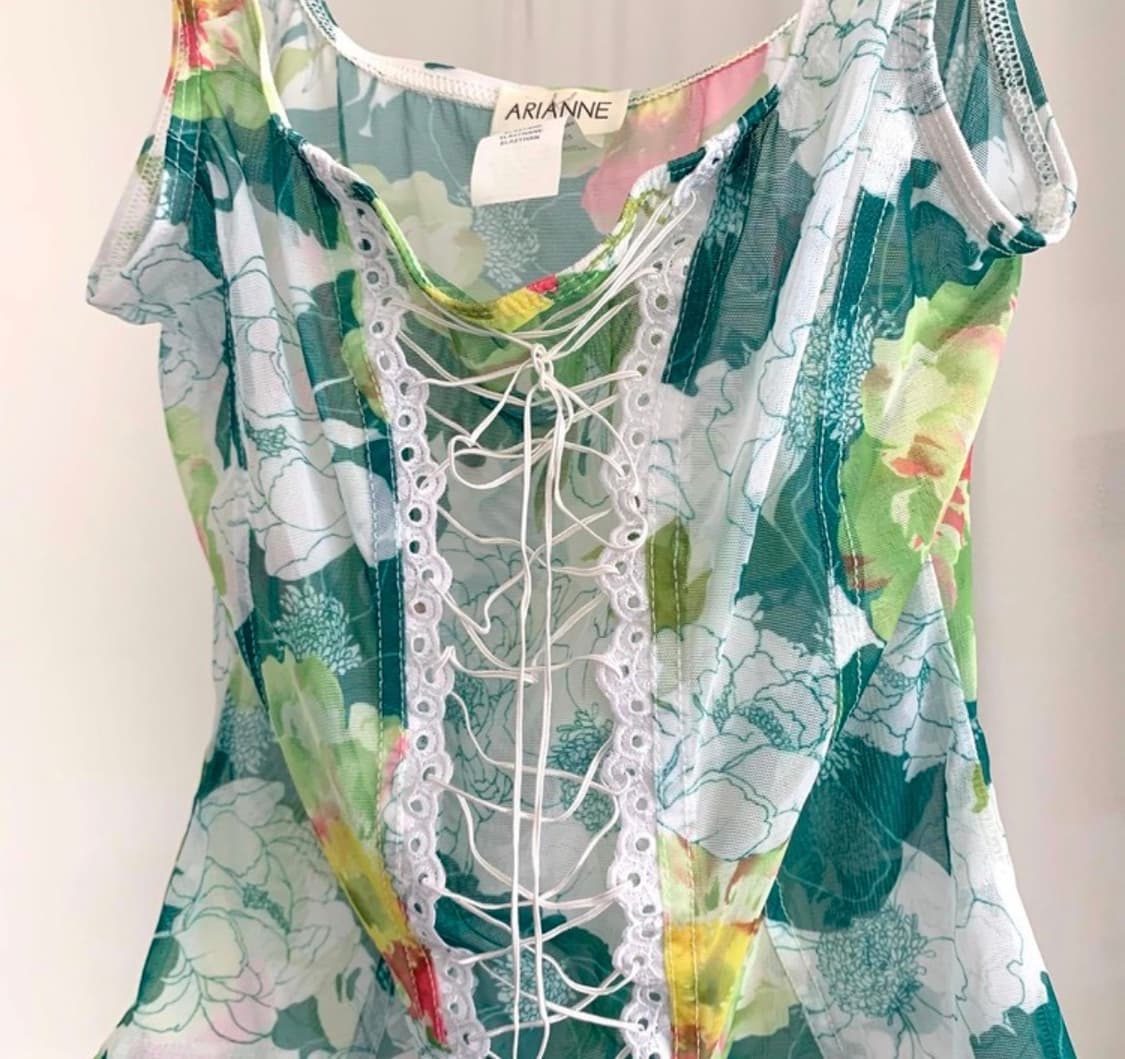 ARIANNE mesh corset top 나시 슬리브리스 상품이미지3