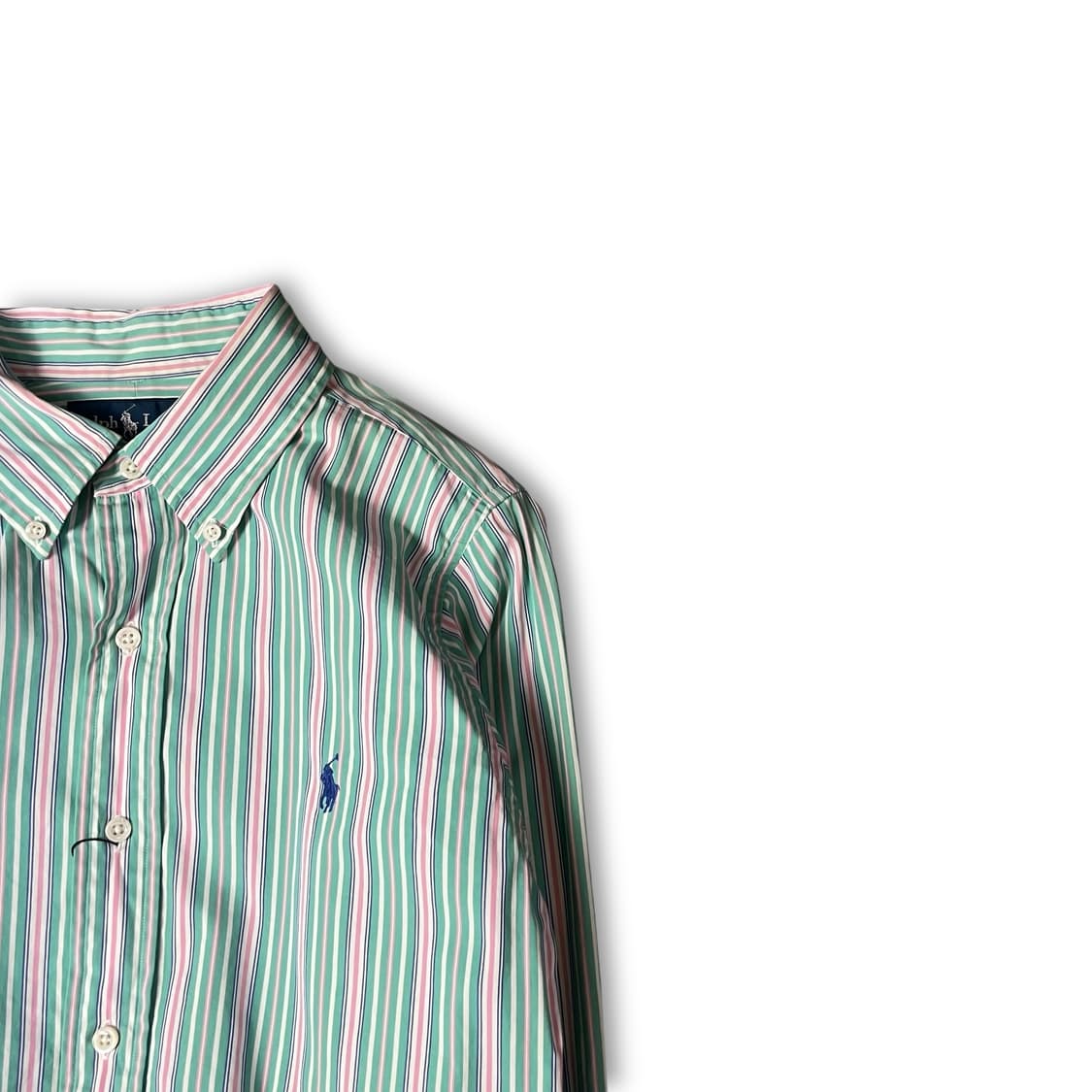 폴로랄프로렌 그린 핑크 스트라이프 긴팔 셔츠 커스텀핏 41-84 상품이미지2