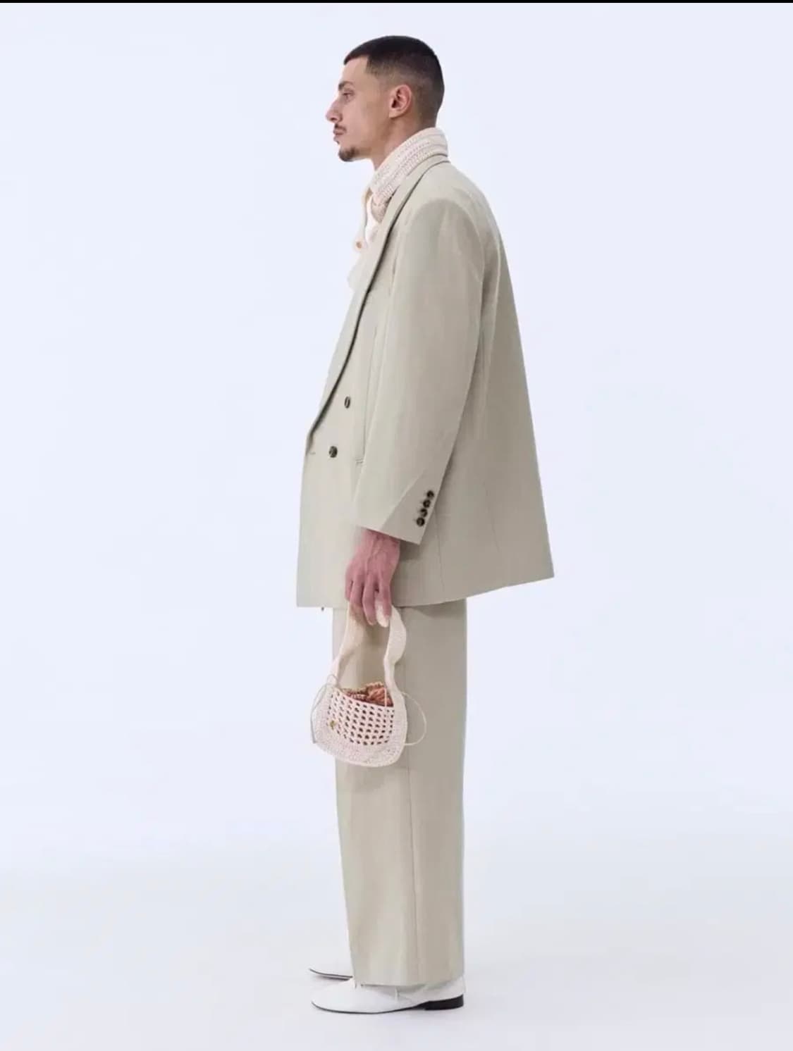 렉토 버진 울 오버핏 더블 보트 셋업 라이트 카키 상품이미지3