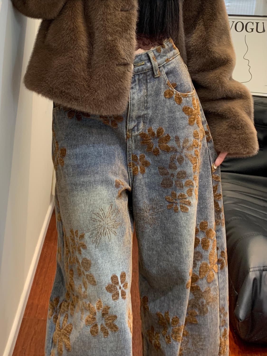 레트로 블루 와이드 팬츠 (7size)(작은키) 상품이미지3