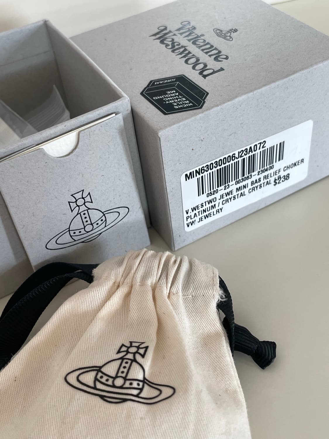 [풀박스] 비비안웨스트우드 미니 펄 바스 릴리프 네클리스 실버 상품이미지3