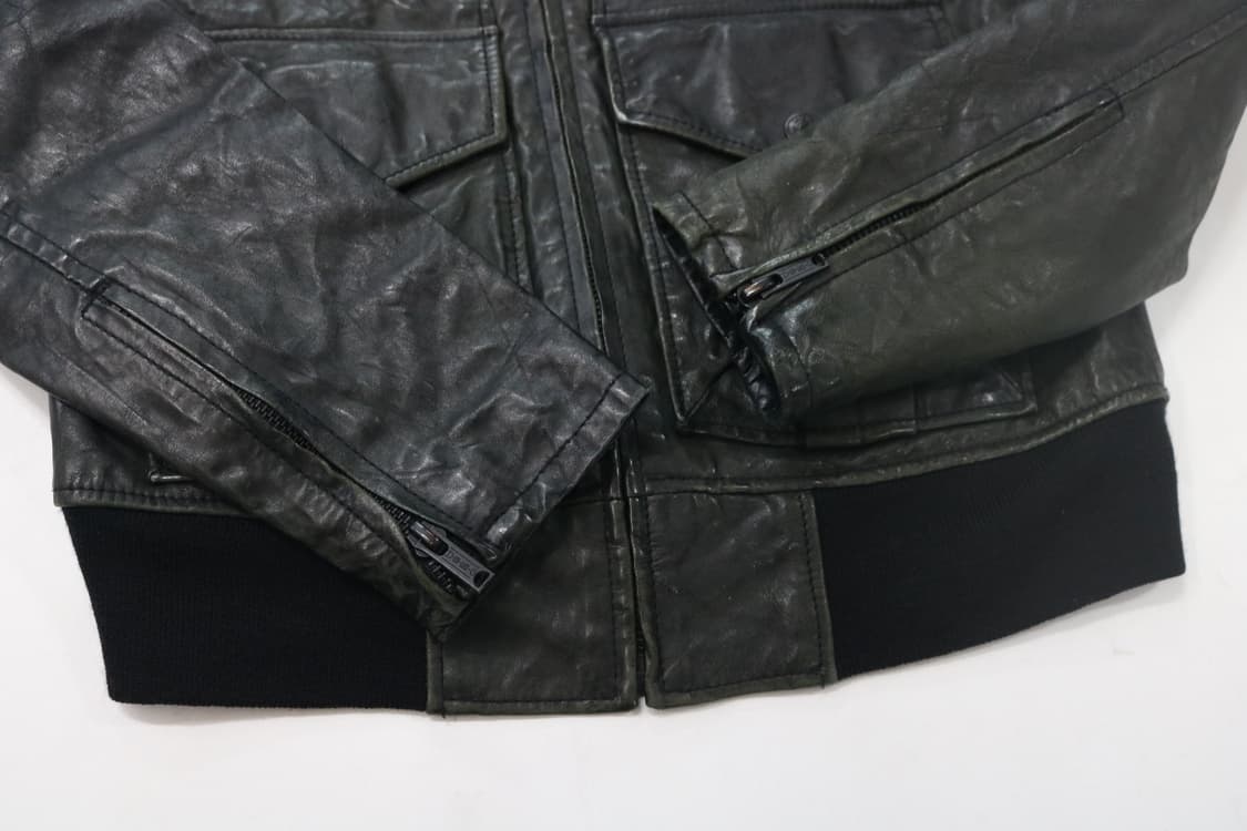 히스테릭글래머 빈티지 양가죽 램스킨 포켓 밀리터리 레더 자켓 상품이미지6