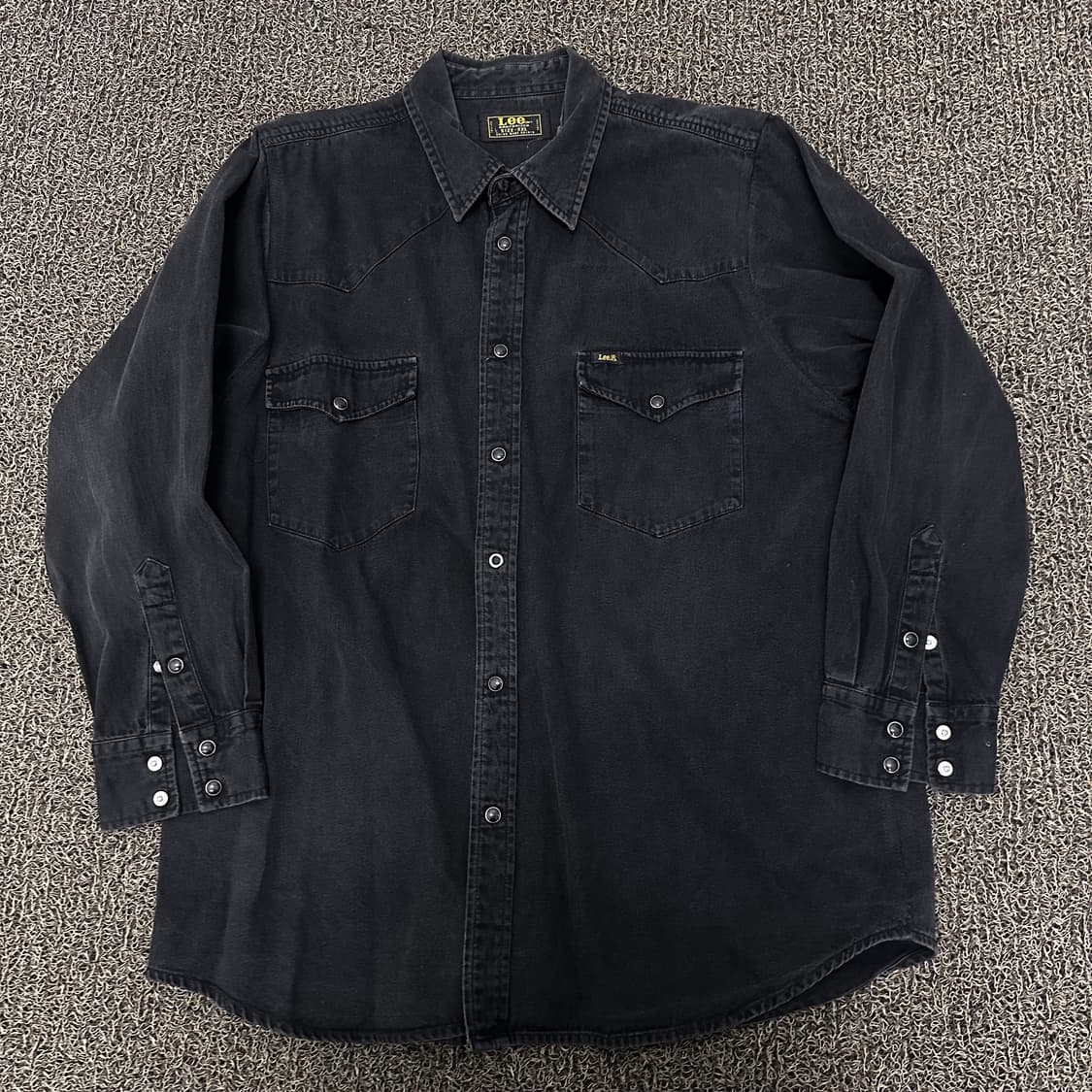 LEE 리 웨스턴 데님 흑청 셔츠 블랙 2XL 상품이미지1