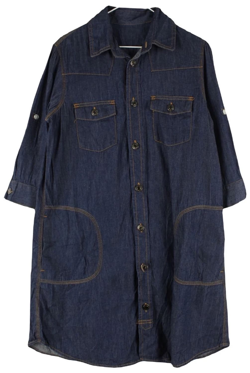 빈티지 청색 청남방 셔츠원피스 상품이미지1
