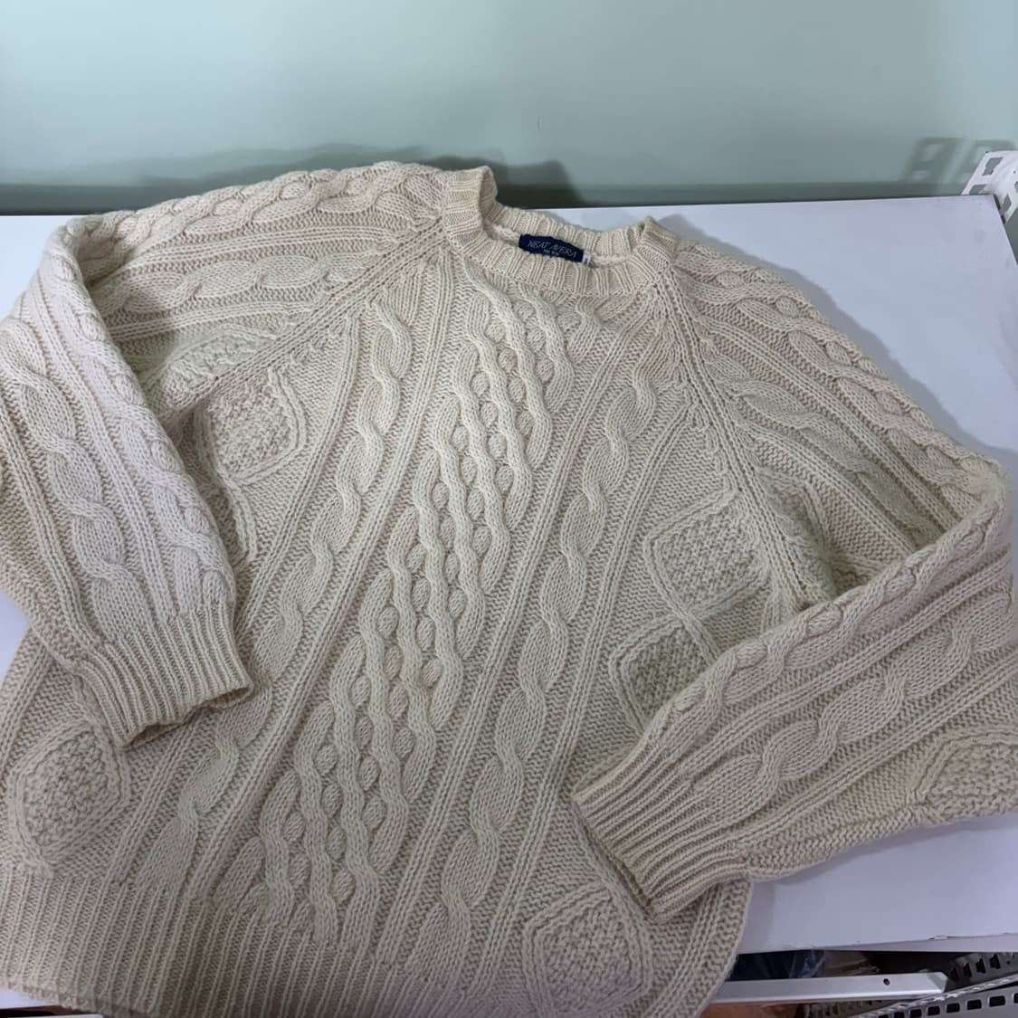 M NEAT AVERA 크림 울 꽈배기니트 상품이미지2