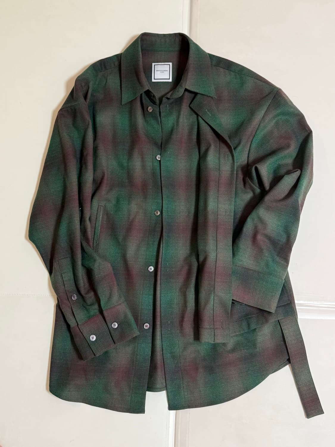 우영미 그린체크 셔츠(48) 상품이미지3