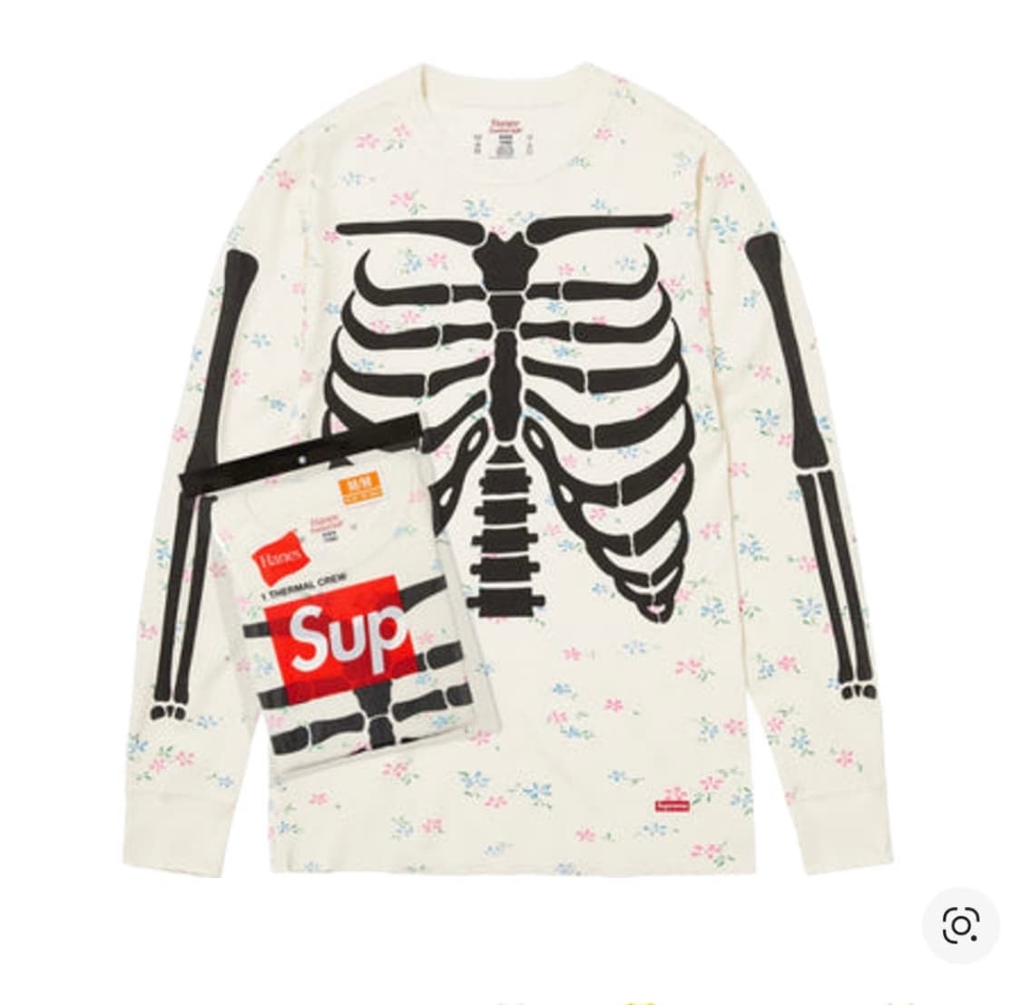 슈프림 헤인즈 본즈 써멀 크루 플로럴 상품이미지1