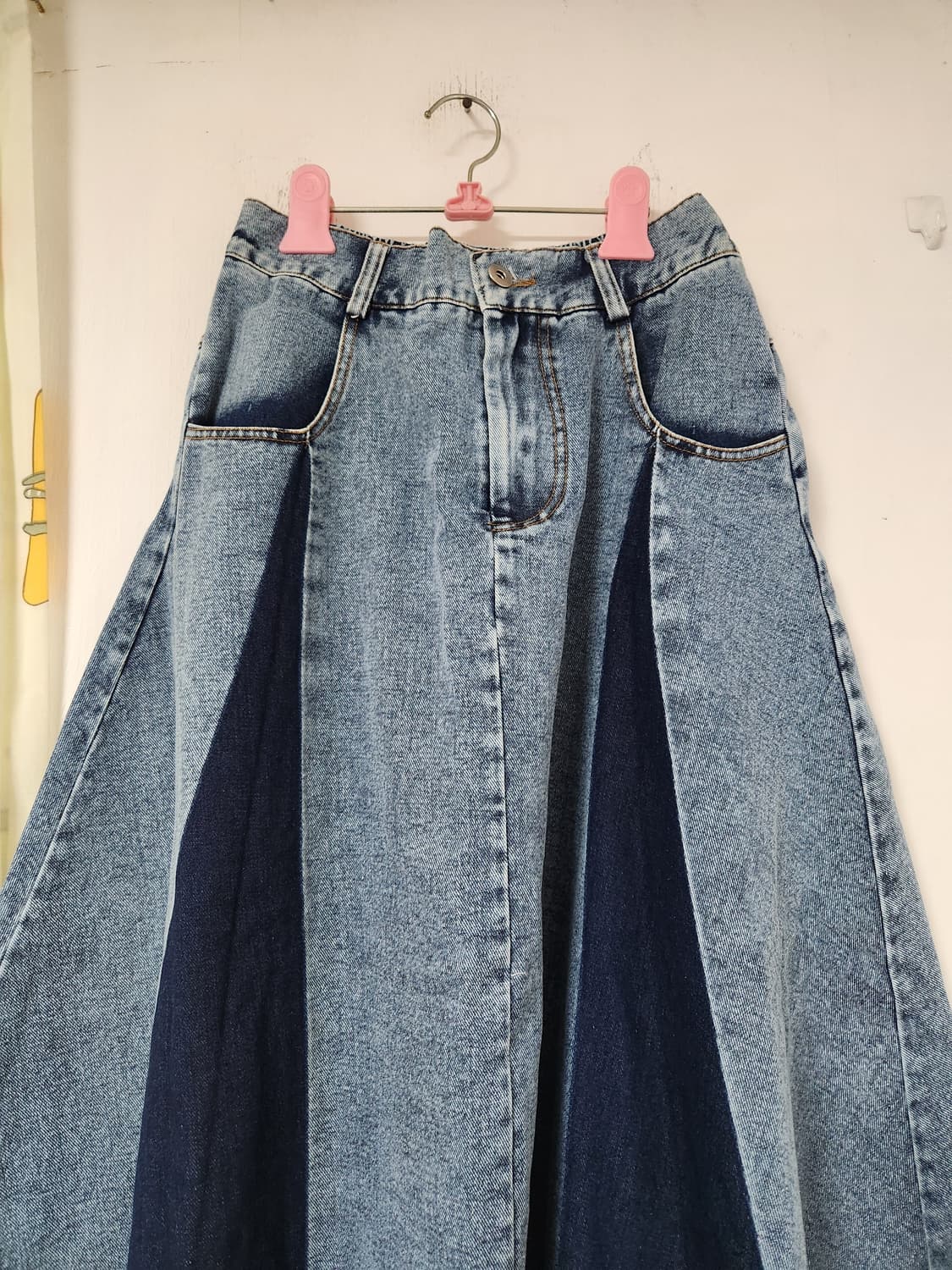 청/데님 플레어 롱 스커트 S 상품이미지3