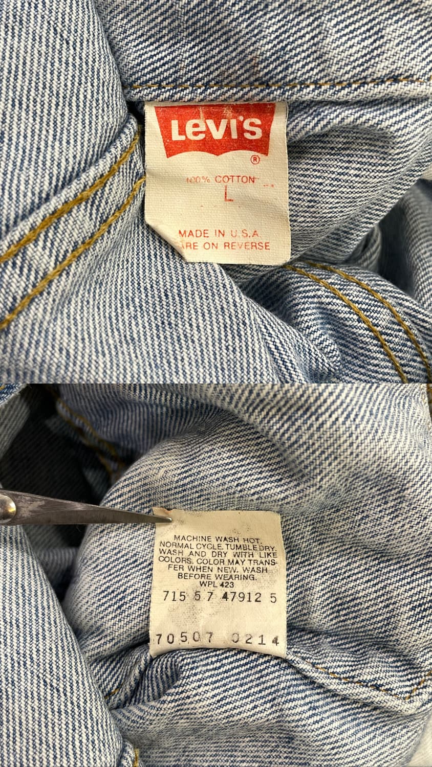 (L) 80~90s USA Levi's 리바이스 트러커 데님 자켓 상품이미지7
