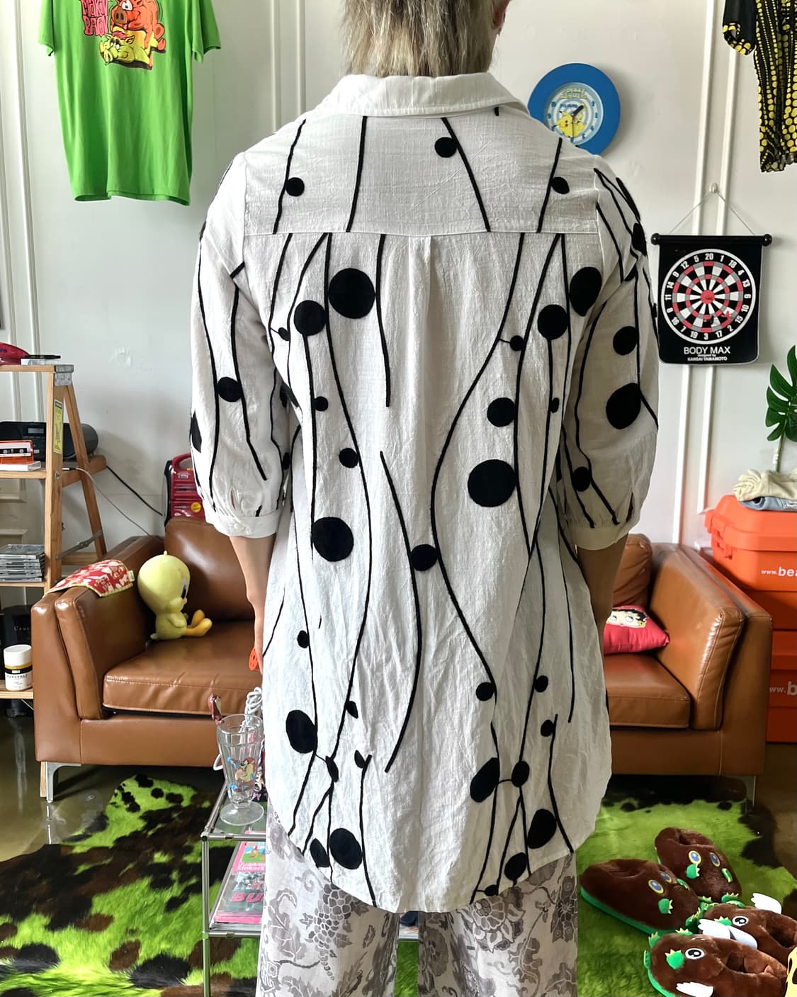 Jpn Vintage Stitch Pattern Long Shirt JK 상품이미지4