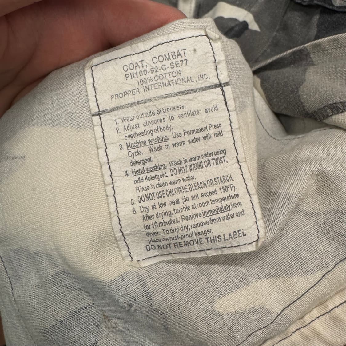 USA VINTAGE 밀리터리 BDU 자켓 카모 패턴 화이트 그레이 상품이미지6