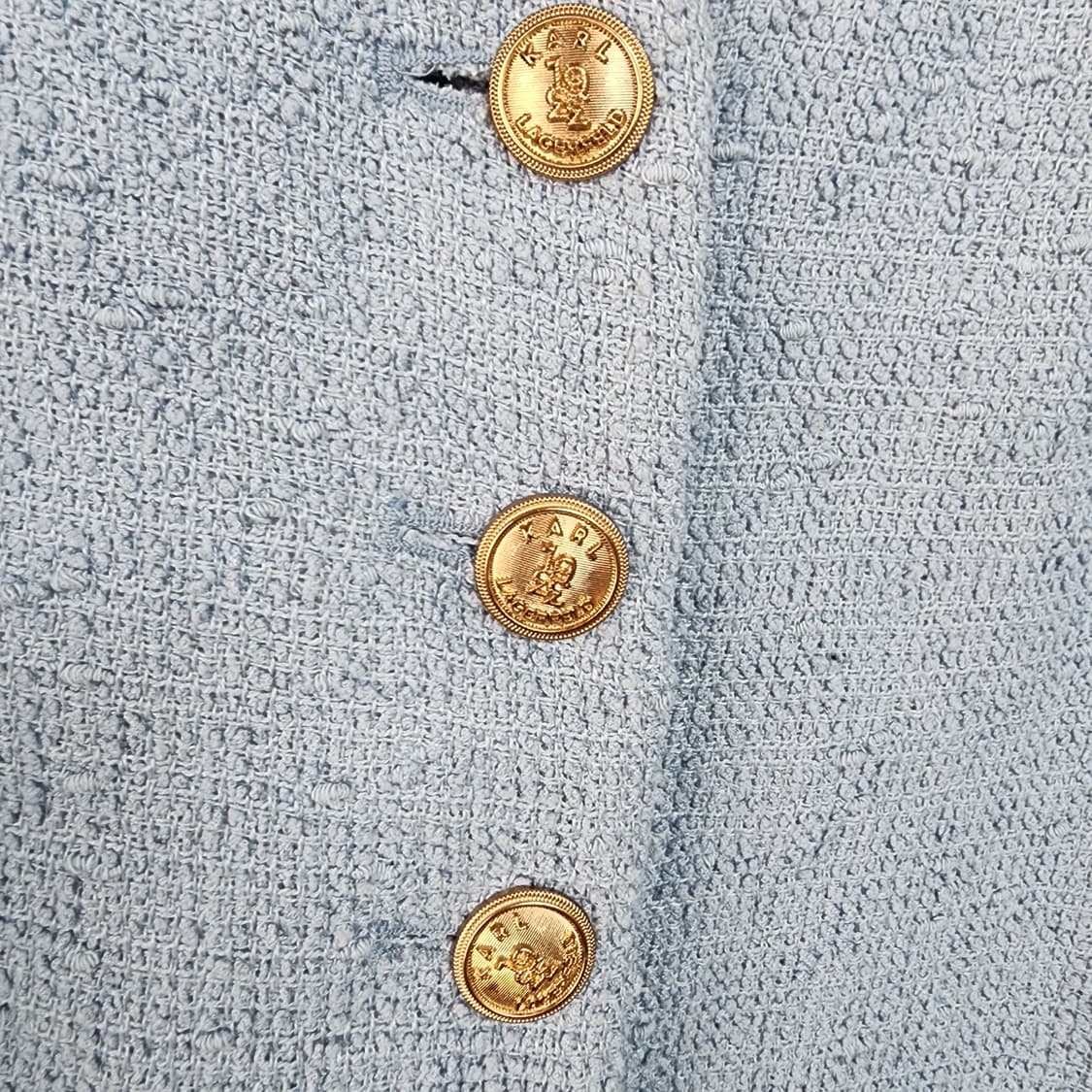 칼 라거펠트 트위드 블루 금장버튼 자켓 상품이미지3