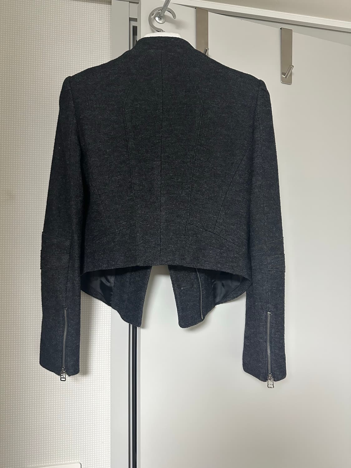 톰보이 여성 그레이 울 혼방 라이더 자켓 55 상품이미지4