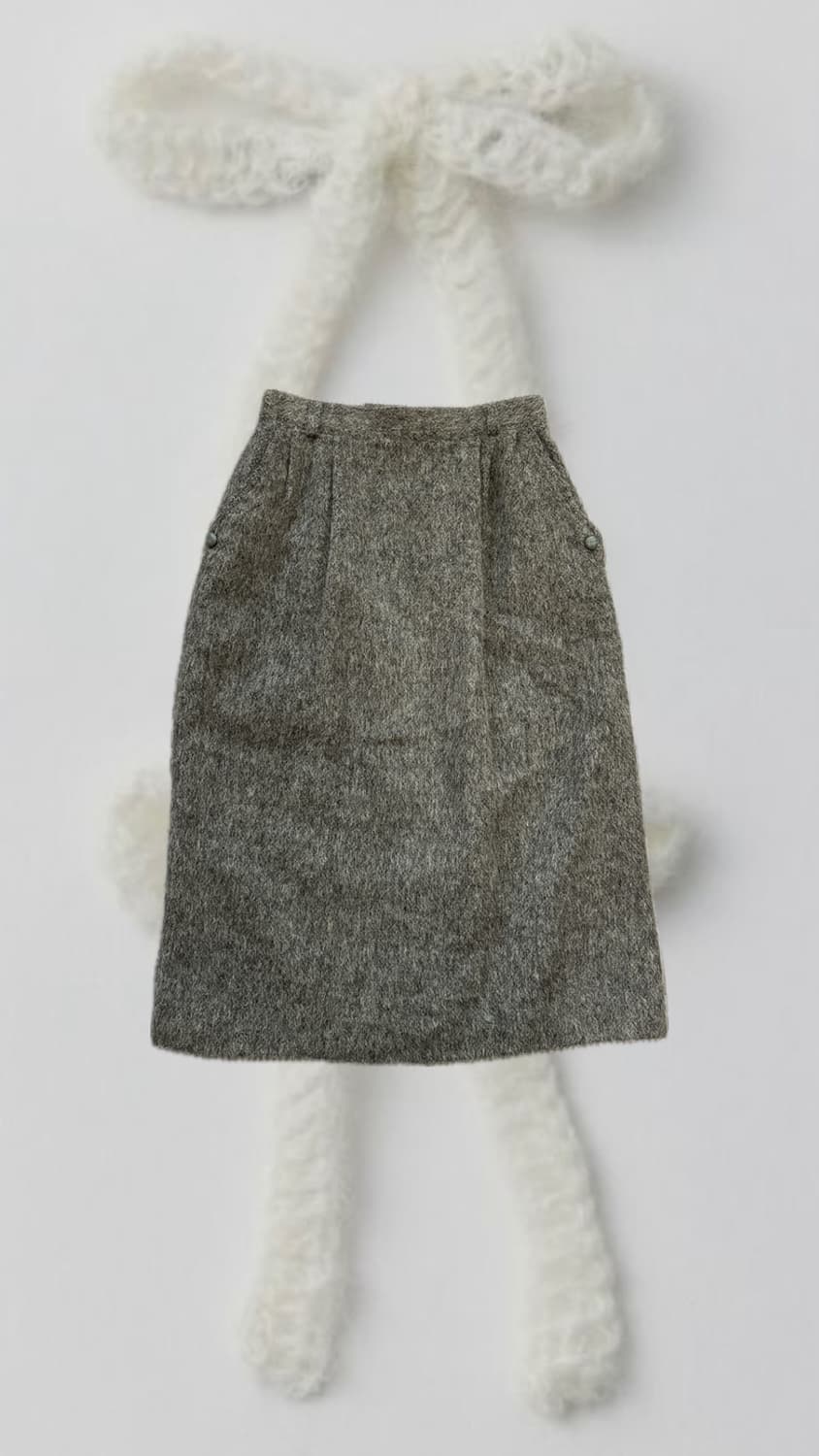 그레이 모헤어 스커트 상품이미지1