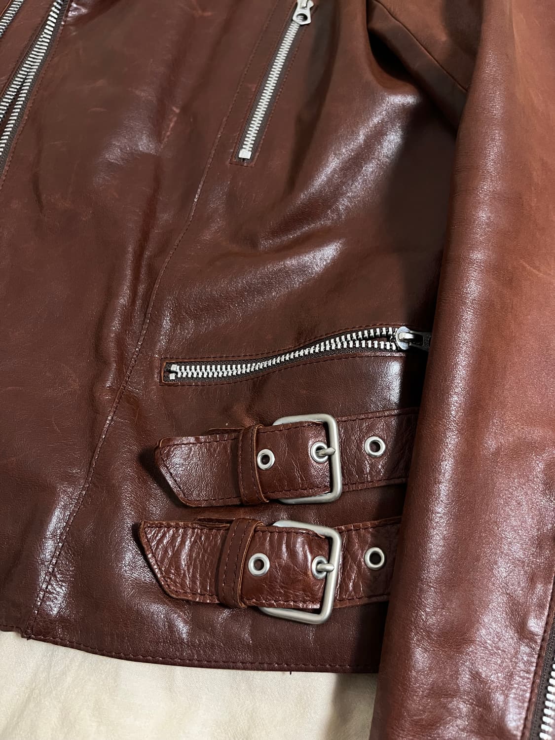 90s 타케오 키쿠치 레더 자켓 상품이미지4