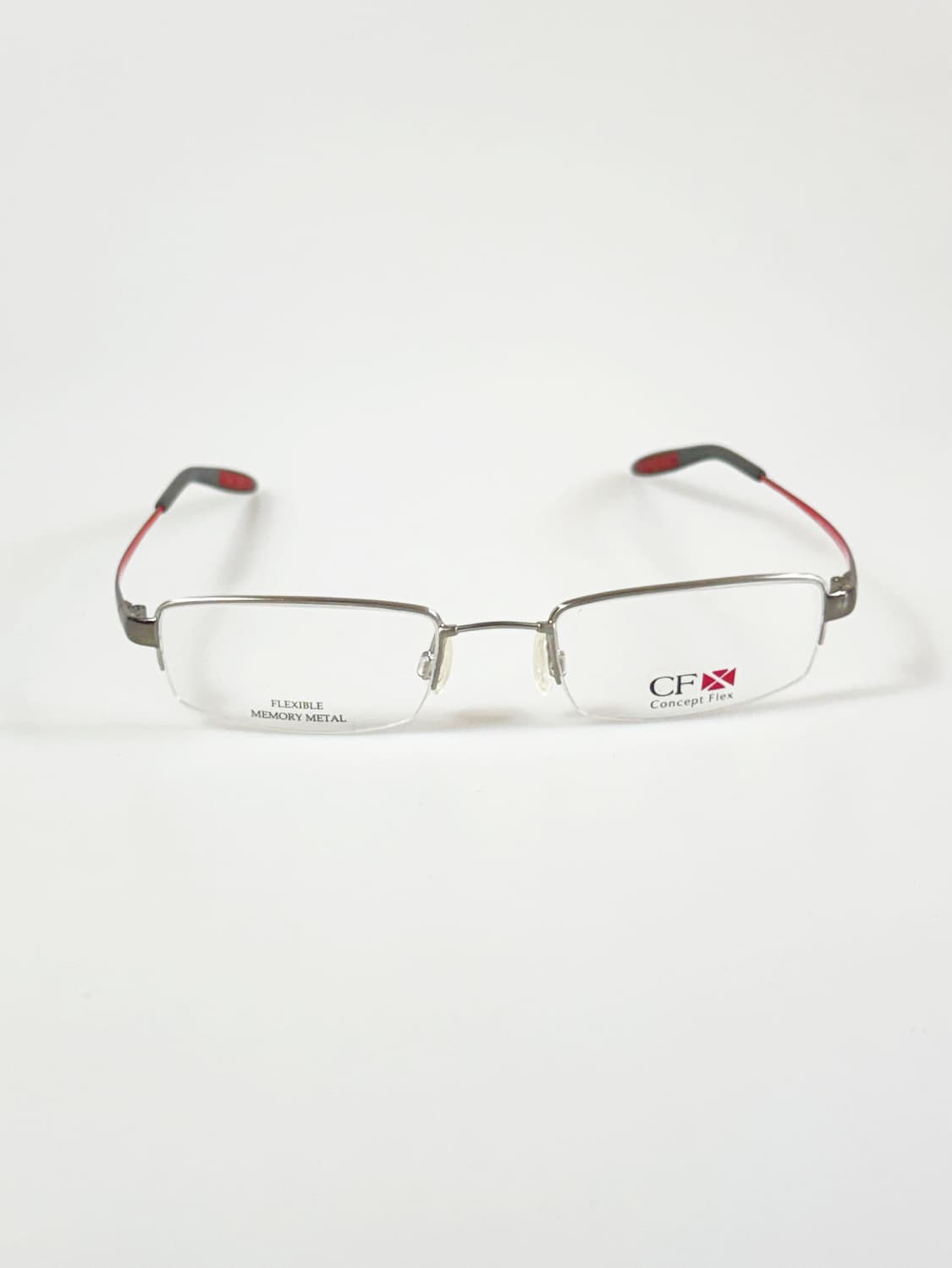 CONCEPT FLEX 실버 반무테 스퀘어 메탈 빈티지 안경 상품이미지2