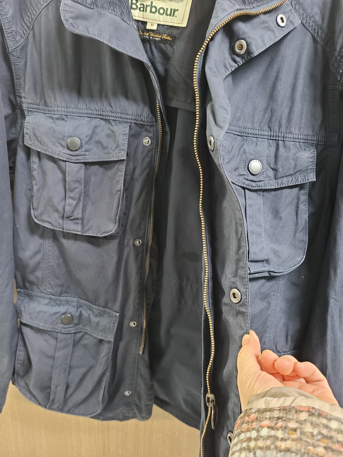 바버 네이비 포켓 코튼 자켓  상품이미지3