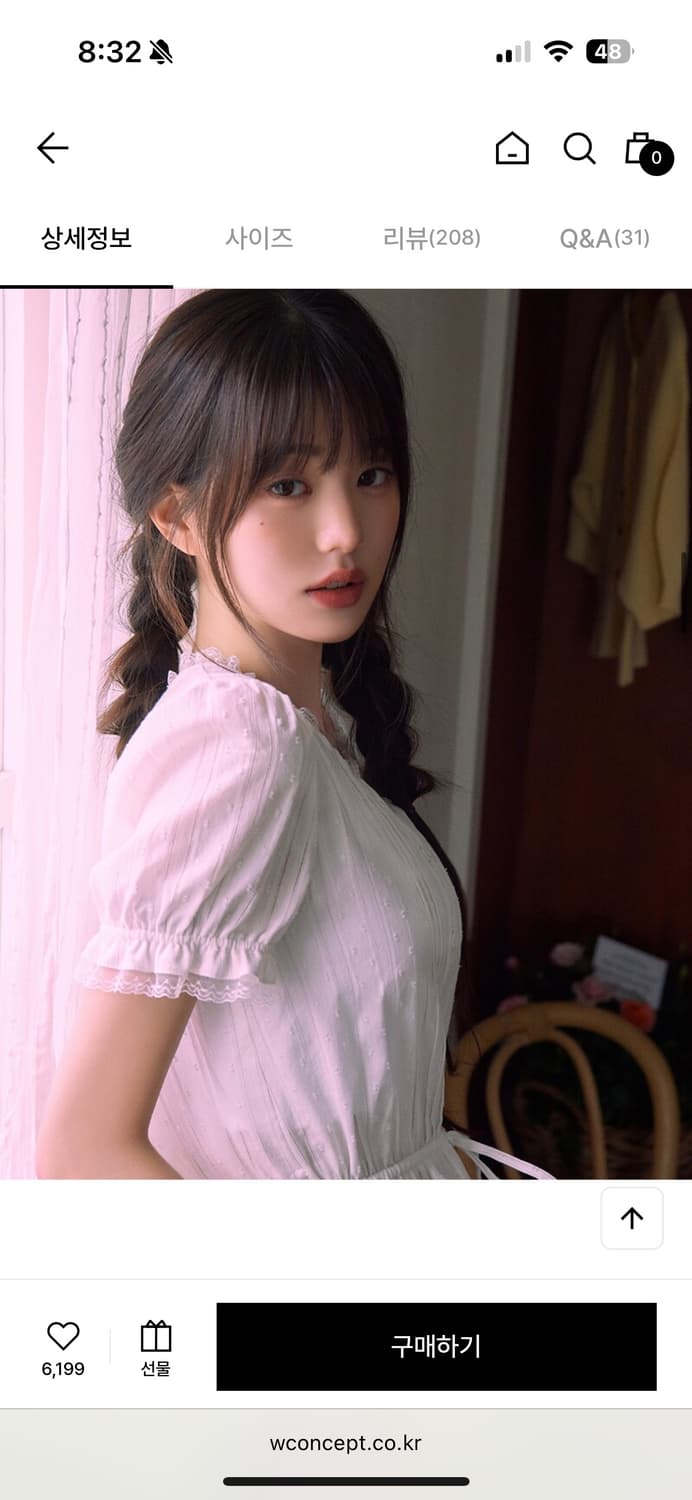 로라로라 장원영 블라우스 FRILL SHIRRING BLOUSE WHIT 상품이미지2